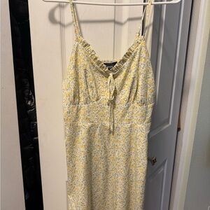 Cider Yellow Tie Front Midi Sundress